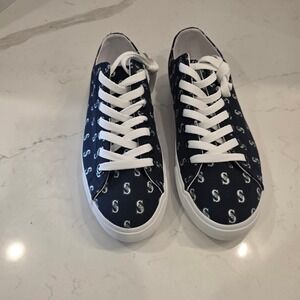 Seattle Mariners Canvas Sneakers Navy‎ Blue Low Top Mens 5.5 Womens 7 Row One
